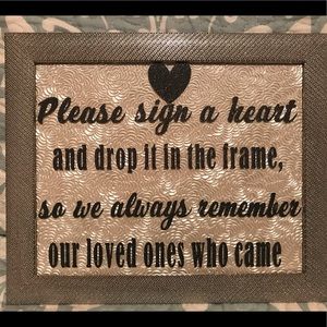 Guest book sign with frame! Only used once